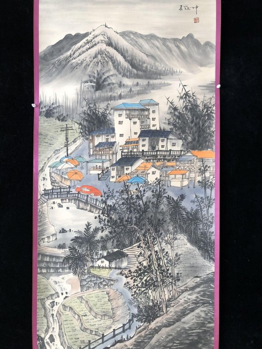 LL90【吳冠中】風景，四尺手繪作品，精工裝裱，裝裱尺寸*82cm左右畫芯