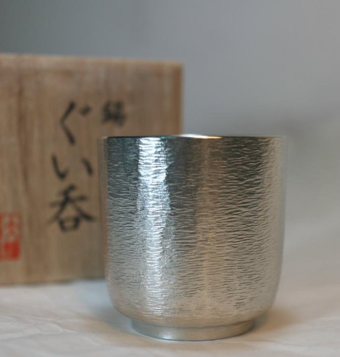 2254 錫製　本錫　御盃　3客 OSAKA SUZUKI~大阪錫器~日本製造~8-11~錫杯~gu-sia~純錫杯~45ml