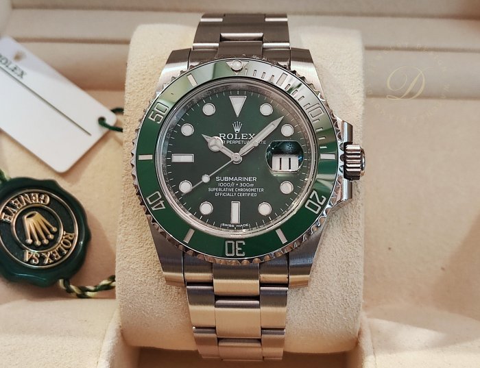 【低調的奢華】勞力士 綠面 116610LV 二代綠面 綠水鬼 錶徑40mm 自動上鍊 新扣 陶瓷圈~原廠盒單 116610 LV