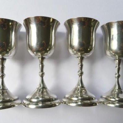 銀壺925) 純銀925 古典酒杯/銀杯4只重128g 高70mm 口35mm. | Yahoo拍賣