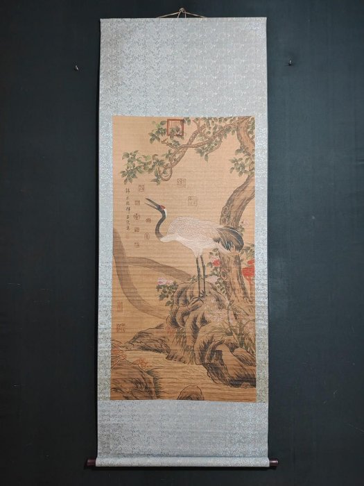 編號LL1085   純手繪 四尺中堂  呂紀鶴 ，攝  材質：宣紙 裝   古玩 收藏 老物件 【古董世家】-311