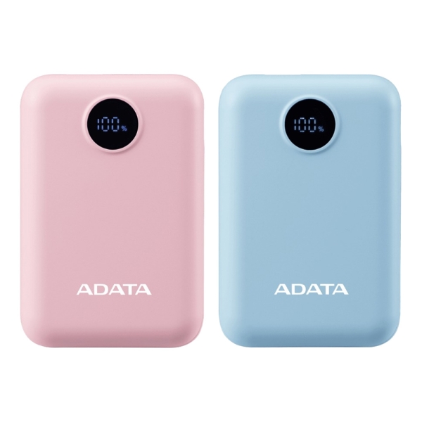(結帳再折)ADATA威剛 C100D 10000mAh PD/QC快充行動電源-粉/藍