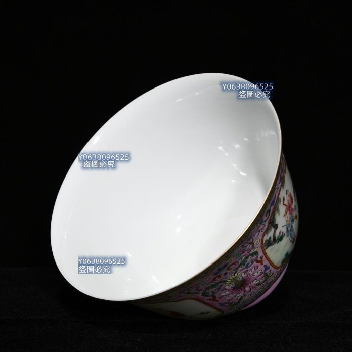 清嘉慶粉彩嬰戲圖茶圓，高6.9cm口徑11cm，編號42 粉彩琺瑯彩青花【古雲
