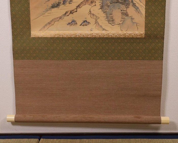 【模写】岡田半江 田粛 山村 山水 絹本 掛軸 合箱 南画 日本画 MB121 岡田半江掛軸南畫山村絹本合箱| Yahoo拍賣