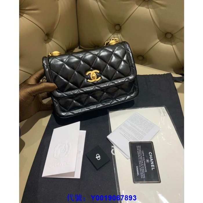 二手正品 Chanel button on top 香奈兒 豆腐包 口蓋包 單肩包 側/肩背包 22CM