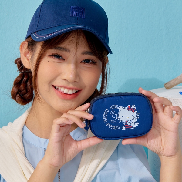 【Hello Kitty】皇家航海-雙層零錢包-深藍 KT03J10NY