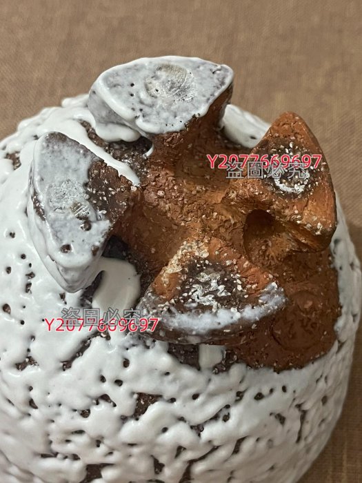 日本帶回壽雪白萩釉鬼萩割高臺茶碗萩燒光彩庵山根清玩作上位作品