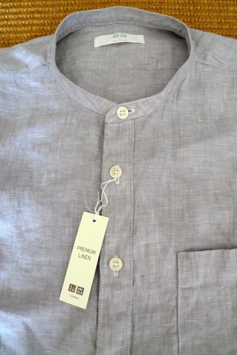 UNIQLO經典逸品 : 超人氣100%法國特級亞麻立領襯衫  * / * 只要 998 元 ! !