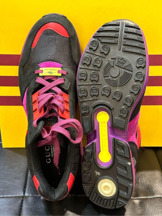 EZ兔購】正品GUCCI 古馳聯名愛迪達adidas 滿版GG ZX 8000 鞋