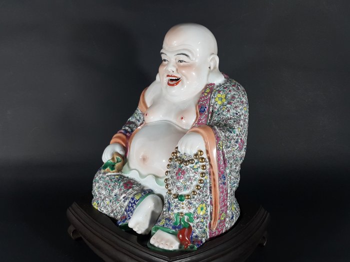 銀九藝] 古瓷陶瓷民國瓷粉彩瓷福建會館游長子造彌勒佛| Yahoo拍賣