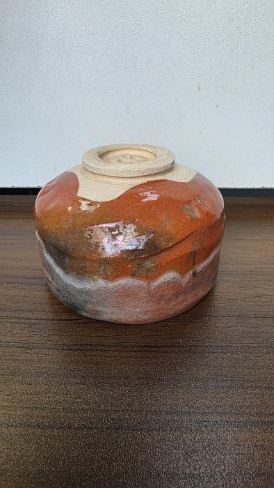 日本赤樂底款滿開片抹茶碗輕微使用痕跡| Yahoo拍賣