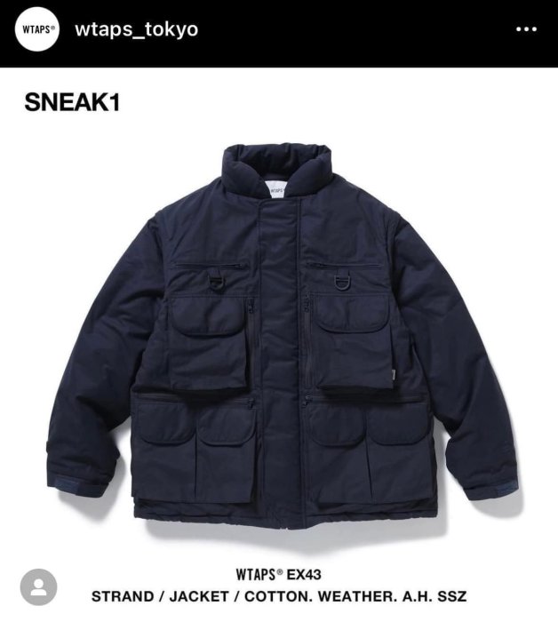 希望商店】【✓寄賣商品】 WTAPS × SSZ × AH STANDARD JACKET 21AW 可