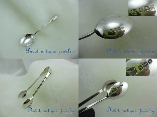 天堂鳥)) 古董1932&1934年英國製Birmingham伯明罕獅印925純銀湯匙