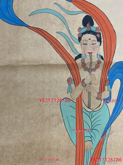 編號TK一72四條屏畫張大千飛天仕女畫純手繪之作實物拍攝一物一圖材質
