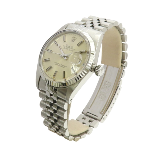 ROLEX 勞力士銀色錶盤18K白金不鏽鋼Datejust 36 腕錶16014 【二手名牌