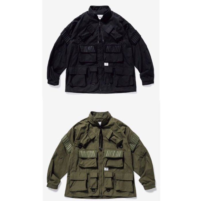 Wtaps design modular jacket cotton weather 綠色口袋外套| Yahoo拍賣