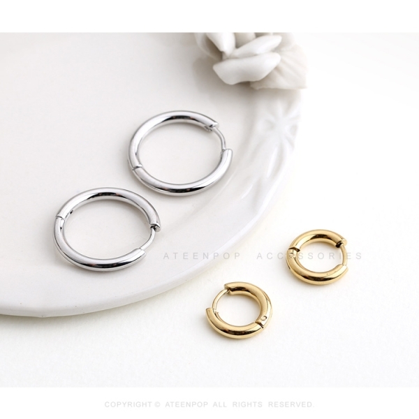 鋼耳環ATeenPOP 2.5mm圓圈耳環一對價格多款任選環狀耳骨耳環男耳環女