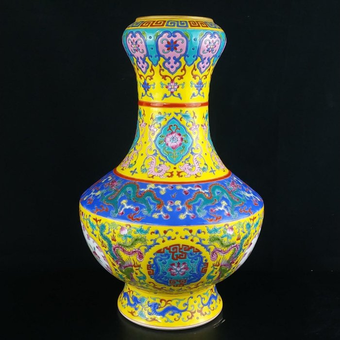 大清乾隆琺瑯彩手繪花卉紋描金蒜頭瓶8038965官窯、民窯、禦窯| Yahoo拍賣