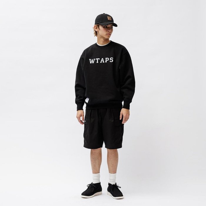 潮流本舖》WTAPS 24SS ACADEMY SWEATER COTTON COLLEGE 大學T 電縫黑色