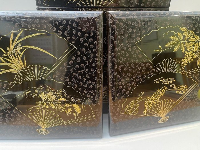 輪島塗　茶櫃　沈金　朱 輪島塗 茶櫃 沈金 朱