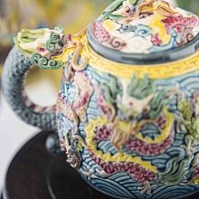 亂太郎*****台灣交趾陶林智信林俊亨九龍茶壺| Yahoo拍賣