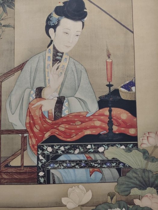 ☆極品☆大珍藏☆ 【掛軸】 〈郎世寧 仕女圖〉 中国古美術 伝来書畫