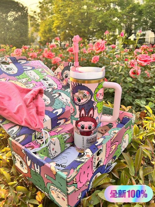 全新Labubu x STANLEY巨無霸吸管杯保溫杯子大容量辦公【塔羅優選】