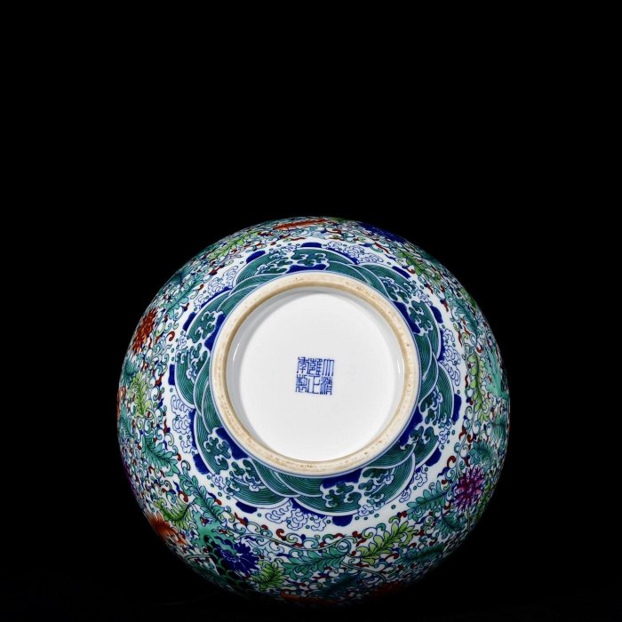 清雍正斗彩龍紋天球瓶40/29 厘米瓷器老物件藝術文玩古董古玩收藏【二手