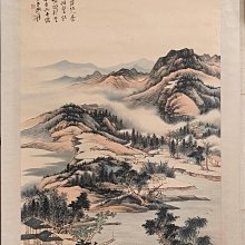 張大千近代精品山水卷軸，宣紙畫芯，妥善保存個人收藏閒置字畫，近現代