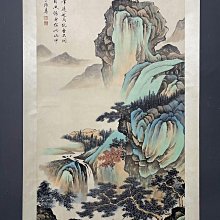 張大千四尺中堂畫山水畫手繪畫畫工精細材質宣紙實物拍攝一物一圖裝裱
