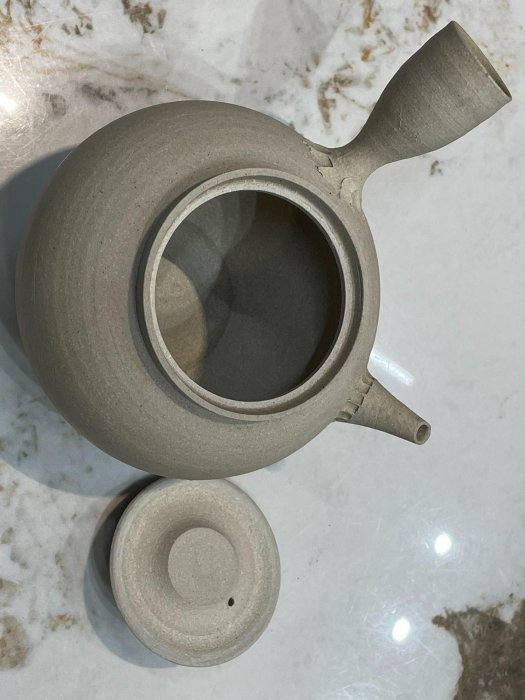 日本名家山本陶幸，手作白泥壺，白泥涼爐煮茶爐燒水爐名家陶幸作，橫手