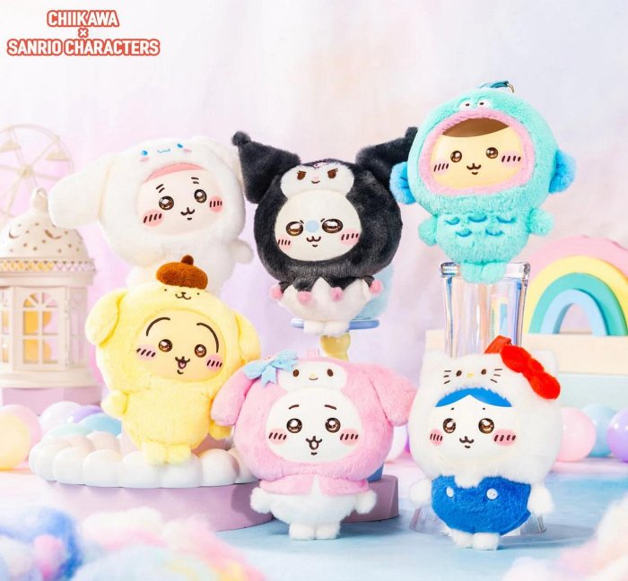 ＊日式雜貨館＊日本限定 吉伊卡哇聯名三麗鷗 系列周邊 三麗鷗聯名吉伊卡哇 造型斜背包 掛飾 吊飾 玩偶 期間限定 資料夾