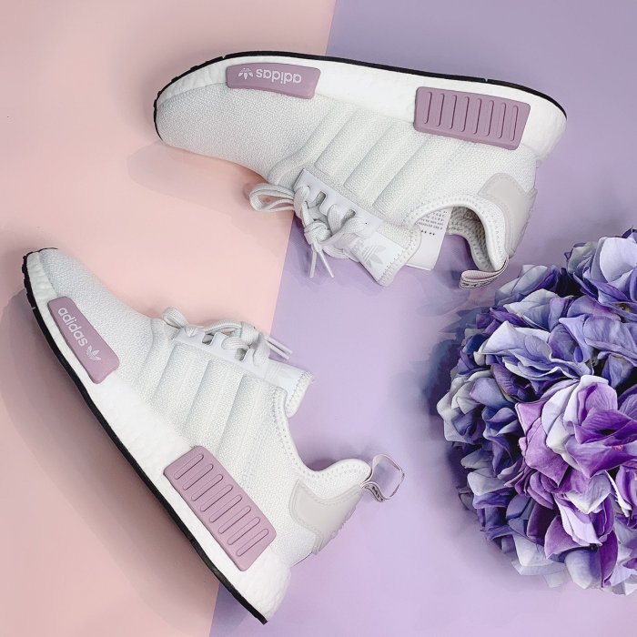 Luxury】 Adidas NMD R1 PK BD8024 白粉BD8026 編織薰衣草白紫慢跑鞋黑