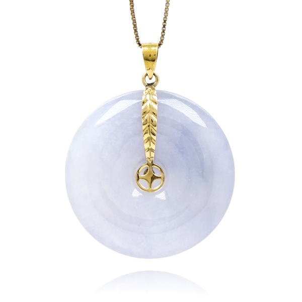 正佳珠寶】翡翠冰種紫羅蘭平安扣26mm 翡翠平安扣吊墜天然A貨翡翠吊墜