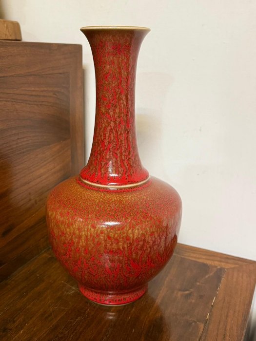 【PGT】1366 紅釉小罐 光绪矾红描金一鹭莲科罐盘碗杯碟壶罐瓶水洗水盂壁挂瓶盖碗炉_红釉瓷_