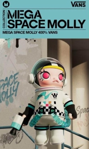 POPMART 泡泡瑪特MEGA SPACE MOLLY × VANS 400% 公仔盲盒全新范斯限量