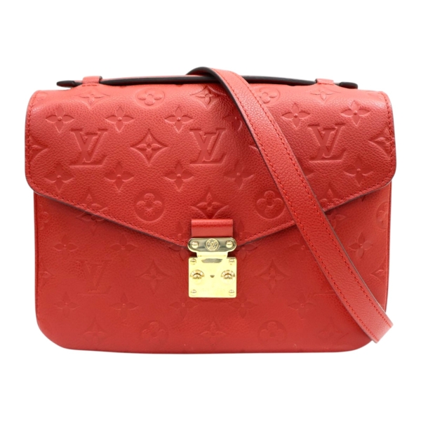 LOUIS VUITTON LV 路易威登 紅色 原花壓紋牛皮 Pochette Metis 兩用包 M44155 【二手名牌BRAND OFF】