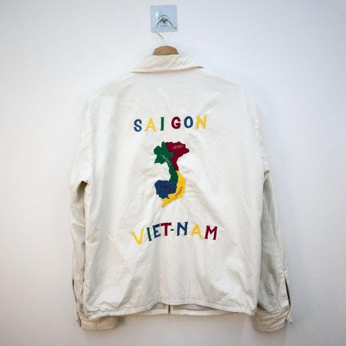 BEAMS 東洋 橫須賀 越南地圖 虎 福  白 米白 教練外套 風衣 公雞 電繡 手工繡 古著 二手