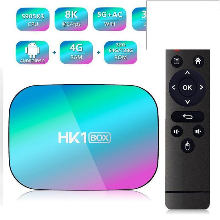 hk1 box s905x3 安卓9.0 tv box網絡機頂盒 雙頻wifi 8k高清