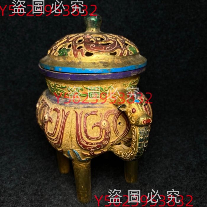 青銅漆器香爐尺寸：長寬高231424公分90不古玩收藏老物件【禪靜院】-8