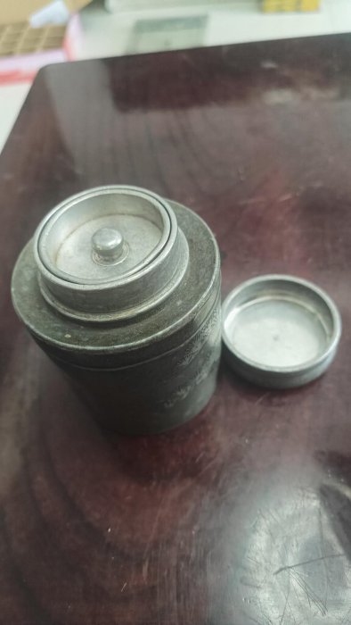 清末林克瑞手工鑄造錫罐，古雅壓手感，珍藏級古錫茶具252 茶具古錫器