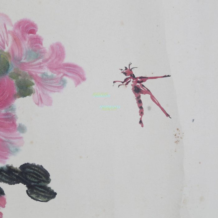黃賓虹花卉草蟲紙本立軸67*33 出版中國國畫大師黃賓虹黃賓虹（1865年