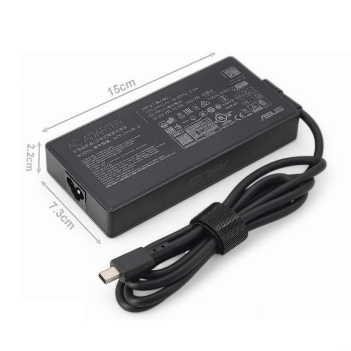 ASUS 華碩200W 小方頭方口原廠規格變壓器20V 10A 充電器電源線