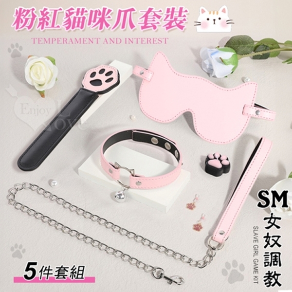 SM遊戲套組 粉紅貓咪爪5件套裝 女奴另類玩具性調教