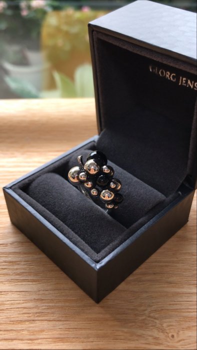 愛麗絲小舖~全新真品Georg Jensen 551 黑瑪瑙小葡萄戒指~現貨| Yahoo拍賣