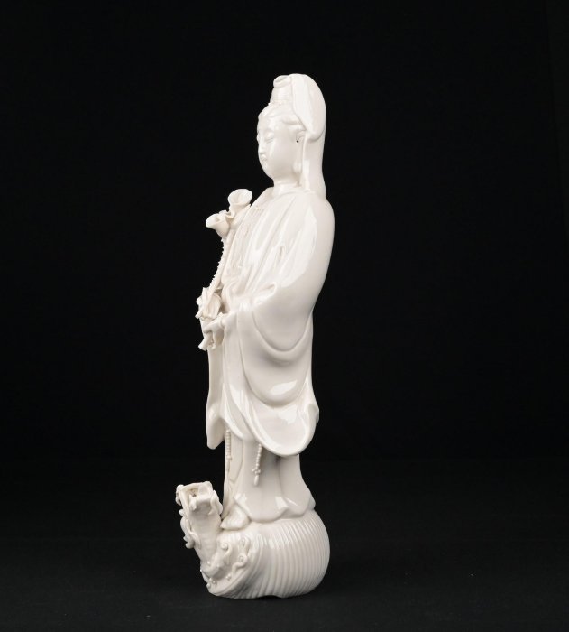 觀音擺件 玖隆蕭松和挖寶網Q》陶瓷白瓷乘龍觀音觀世音菩薩觀音像佛像擺飾擺件重