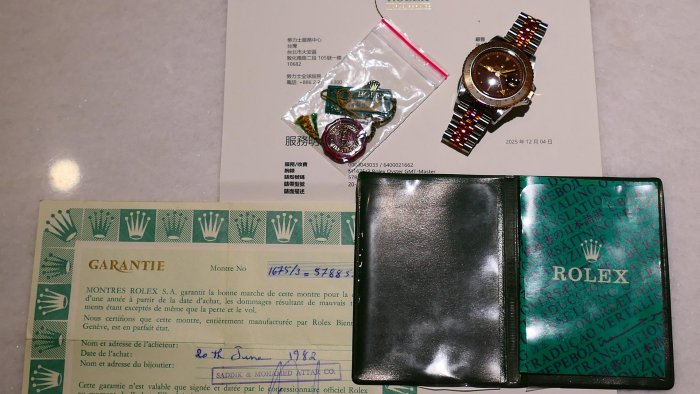 【美好時光】極品朱砂紅鉚釘面五珠帶版本1978年份ROLEX勞力士1675 nipple dial ( 16753 16750 參考)