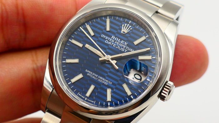 【美好時光】停產藍色格子Motif藍面!2023年份勞力士ROLEX 126200近新美品盒單全( 126234 116200參考)