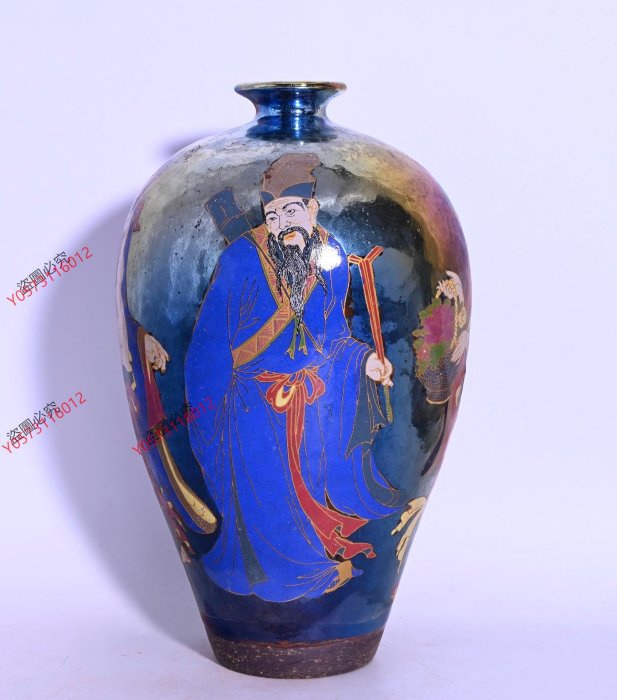 宋建窯供御款人物文七彩梅瓶，高27.6×17厘米2803789御窯石灣窯甌窯