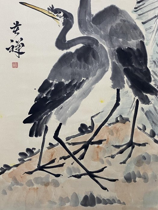 字畫收藏編號:er023 畫家:李苦禪花鳥畫四尺中堂畫純手繪畫畫工精細。1